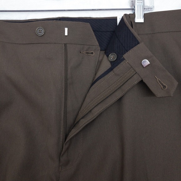 GS Perfect Fit Dress Pants Mens Size 54/32 Olive Green Alterable Trousers New - Picture 4 of 12